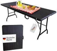 Silecomplaza, mesa plegable de 180 x 75 cm – mesa de jardín plegable y mesa de buffet con capacidad de hasta 150 kg, mesa de fiesta resistente con aspecto de madera en color , que se puede guardar de 