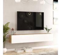 Silecomplaza, mueble bajo para televisión Lapinlahti, mueble de TV suspendido, tablero de TV de 30 x 180 x 32 cm, mueble para televisión con 2 puertas, estantería de pared, mesa de televisión, estilo