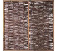 Silecomplaza: Panel de protección para jardín, terraza o balcón, de 180x180 cm, con marco de madera perimetral, tejido de sauce tratado con aceite. Valla de sauce natural. Elemento de valla para jardí