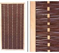 Silecomplaza: Panel divisor de ambientes "Weide Mia", 180 x 90 cm, de alta calidad, fabricado con sauce tratado y montado en un marco de madera teñida