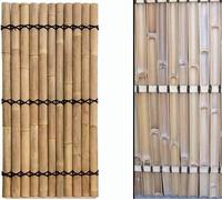Silecomplaza, pantalla de bambú para jardín, modelo Apas6, dimensiones 180 x 90 cm, fabricada con tubos de bambú gruesos, con secciones semicirculares de 6-8 cm de diámetro y ataduras rígidas