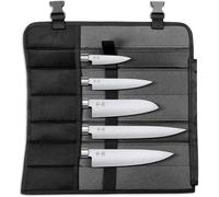 Silecomplaza Set de cuchillos Wasabi Black: incluye cuchillo multiusos de 10 cm, cuchillo multiusos de 15 cm, cuchillo Santoku de 16,5 cm, cuchillo de chef de 20 cm y cuchillo para jamón de 23 cm. Fab