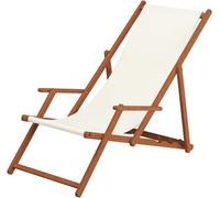 Silecomplaza: Silla reclinable blanca para jardín, tumbona plegable, silla de playa, silla de madera para jardín, mobiliario de jardín, modelo 10-303