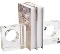 Silecomplaza: Soportes para libros de cristal cuadrados, hechos a mano, un par de soportes decorativos para mesa, ideales para oficina, hogar o escritorio