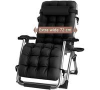 Silecomplaza, tumbona plegable, silla reclinable de gran tamaño para jardín, ideal para patio, jardín, playa o piscina, con soporte para cojín, capacidad máxima de 200 kg ()