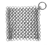 Sileduove 1 unid acero inoxidable cadena correo depurador para hierro fundido utensilios de cocina limpieza herramienta 10X10cm