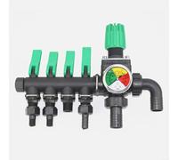 Sileduove Divisor pulverizador de 4 vías, para riego eficiente de jardín, con control de flujo ajustable y construcción robusta de ABS, para granjas y paisajismo