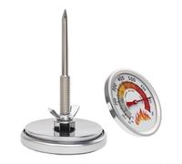 Sileduove Medidor de temperatura para barbacoa, termómetro de parrilla, sonda de carne, cara grande analógica para esfera para asar barbacoa, rango de 50-800F, construcción de acero inoxidable, diseño
