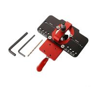 Sileduove Plantilla de bisagra de 35 mm, localizador de guía de taladro, instalador de puerta de gabinete, plantilla de carpintería de precisión para desplazamiento de 3-6 mm, sujeción ajustable de 15