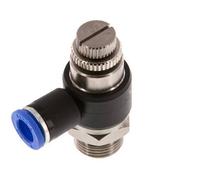 Silenciador de control de flujo Codo de salida de contador 8 mm - G3/8'' Latón/PA 66