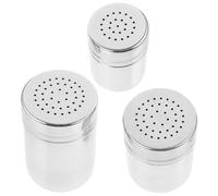 SILENRADAWN 3 Piezas Agitador de Azúcar en Polvo de Acero Inoxidable con Tapa y Mango, Espolvoreador Multiusos para Harina y Cacao, Adecuado para Repostería y Cocina