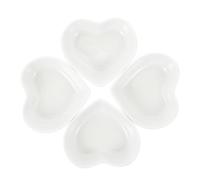 SILENRADAWN 6 Platos Pequeños Diseño Decorativo Blanco en Forma de Corazón de Cerámica para Salsa y Condimentos, Estilo Japonés, Adecuado para Familias y Hoteles Reutilizable