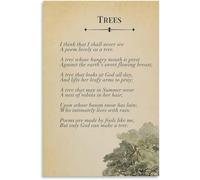 Silent Forest Poetry Print Poster Calm Wall-Art for Home Office