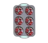 Silicona Ice Tray - 6 Cavity Holiday Reusable Craft Supplies for Christmas Wreath Shaped Ice | Premium Silicone Molds Flexible Non Stick for Chocolate Cake Postre Baking