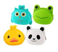 Silicona Monedero Infantil 4 Piezas, Forma de Gato | Estilo Adorable y Fashion Varios estilos, Adecuado para Niños, Compacto y Práctico para Guardar Llaves y Accesorios