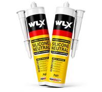 Silicona neutra transparente, resistente a los rayos UV, resistente al moho, resistente al agua, sellador para baño, cocina, ventanas y construcción, 310 ml (2)