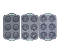 Silicona para congelador, molde para cubitos antiadherente, con forma de guirnalda | 3 moldes para hielo | para bebidas, cócteles, rosquillas, jabón, chocolate, pastelería, , cumpleaños