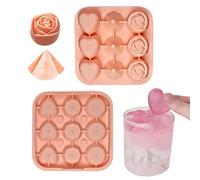 Silicone Ice Mold | 9-Cavity Rose Heart Diamond Tray with Lid