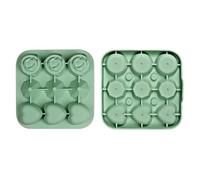 Silicone Ice Mold | 9-Cavity Rose Heart Diamond Tray with Lid