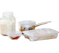 Silikomart | CFF SET4B Juego Tapas Silicona COVERFLEX, Composición Set 4 Tapas Silicona Alimentaria Transparente, Ø 90-110 - 160-210 mm, Made in Italy