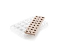 Silikomart | Kit Quadro 01, Molde para Chocolate en Tritan Medidas 25 x 25 mm h 15 mm + Molde de Silicona de 24 Cavidades,