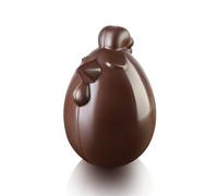 silikomart | Molde de Chocolate Termoformado Reutilizable LADY COCCA, Juego de 4 Moldes para Huevo de Chocolate, Forma Gallina, 250 x 150 h 58 mm, Fabricado en Italia
