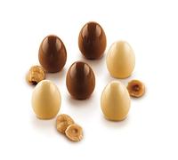 silikomart | Molde de silicona para bombones CHOCO EGG, Antiadherente, 15 bombones, Pack de 1 Molde para dulces, Easy Choc, Ø 23 mm, h 30 mm, Volumen 120 ml, Made in Italy