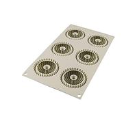Silikomart | Molde de Silicona para Monoporciones MINI RAGGIO, Antiadherente, Ø 67 h 33 mm Volumen: 6 x 85 ml Tot. 510 ml