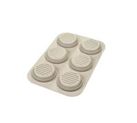 Silikomart | Molde de Silicona para Snack PAN DE HAMBURGUESA, Antiadherente, Pack de 1 Molde para 6 Panes de Hamburguesa, Ø 80 h 20 mm, Made in Italy
