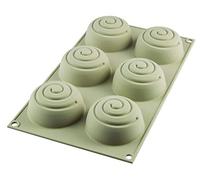 silikomart | Molde de Silicona para Tartas Mini GIROTONDO, Antiadherente, 6 Mini Espirales, Pack de 1 Molde para Tartas, Diseño 3D, Ø 68 h 37 mm, Volumen 600 ml, Made in Italy