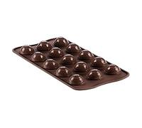silikomart | SCG052 Molde de silicona para Chocolates CHOCO SPIRAL, Antiadherente, 15 Chocolates, Pack de 1 Molde para Dulces, Easy Choc, Ø 24 mm, h 30 mm, Volumen 135 ml, Made in Italy