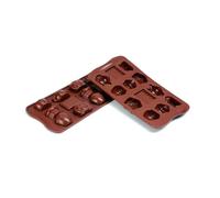 silikomart | SCG17 Molde Silicona para Bombones Teatime, Antiadherente, 12 Bombones, Tema Salón de Té, Pack de 1 Molde para Bombones, Easy Choc, 43,6 x 29 mm, h 15 mm, Made in Italy