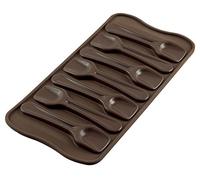 silikomart | SCG28 Molde de Silicona para Chocolates Choco Spoon, Antiadherente, 8 Cucharas de Chocolate, Pack de 1 Molde para Dulces, Easy Choc, 96 x 26 mm, h 16 mm, Made in Italy