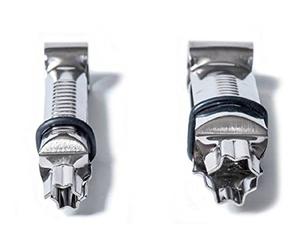 Silikomart | Set 2 Pinzas Wonder Crimper para Decoraciones de Tartas, Diseño Regular Seis Estrellas, Material Acero Inoxidable, Medidas 17 mm - 12 mm, Made in Italy