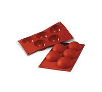 silikomart | SF001 Molde de silicona para Monoporciones SEMISFERA, antiadherente, 5 cavidades, Pack de 1 Molde para tartas, Ø 80, h 40 mm, Made in Italy