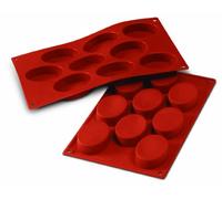 Silikomart | SF0018 Molde de Silicona para Monoporciones OVALES, Antiadherente, 9 Ovalos, Pack de 1 Molde para Tartas, 70 x 50 mm, h 20 mm, Made in Italy