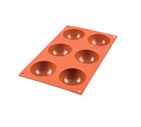Silikomart | SF002 Molde de Silicona para Monoporciones SEMISFERA, Antiadherente, 6 cavidades, Pack de 1 Molde para Tartas, ø 70 h 35 mm, Made in Italy