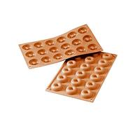 silikomart | SF010 Molde de Silicona para Monoporciones SAVARIN, Antiadherente, 18 cavidades, Pack de 1 Molde para tartas, Ø 41 h 12 mm, Made in Italy
