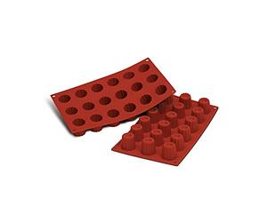 silikomart | SF033 Molde de Silicona para Monoporciones BORDELAIS, Antiadherente, 18 Monoporciones, Pack de 1 Molde para Tartas, Ø 35 h 35 mm, Made in Italy