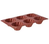 silikomart | SF034 Molde de silicona para Monoporciones BRIOCHETTE, antiadherente, 6 Monoporciones, Pack de 1 Molde para tartas, Ø 79 h 37 mm, Made in Italy