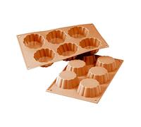 Silikomart | SF035 Molde de silicona para Monoporciones BRIOCHETTE, antiadherente, 6 Monoporciones, Pack de 1 Molde para tartas, Ø 79 h 30 mm, Made in Italy