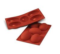 Silikomart | SF040 Molde de Silicona para porciones Individuales OVALOS, Antiadherente, 5 óvalos, Pack de 1 Molde para Tartas, Ø 60 h 35 mm, Made in Italy