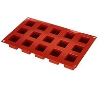silikomart | SF105 Moldes de Silicona para Monoporciones Cube, Antiadherente, 15 Cubos, Pack de 1 Molde Silicona Reposteria, 35 x 35 mm, h 35 mm, Made in Italy
