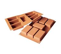 Silikomart | SF110 Molde de silicona para Monoporciones RECTANGULARES, antiadherente, 7 Cavidades, Pack de 1 Molde para tartas, 87 x 48 h 24 mm Volumen 7 x 97 ml Tot. 679 ml