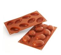 Silikomart | SF118 Molde de Silicona para Monoporciones TULIPANO, Antiadherente, 8 Cavidades, Pack de 3 Moldes para Tartas, 76 x 50 h 29 mm Volumen 8 x 62 ml Tot. 500 ml