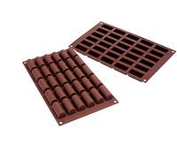 Silikomart | SF129 Molde de Silicona para Monoporciones MINI BUCHE, Antiadherente, 30 Cavidades, Pack de 6 Moldes para Tartas, 44 x 18 h 20 mm Volumen 30 x 14 ml Tot. 420 ml