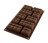 silikomart - SF213 N.10 Choco Block - Molde de Silicona con Forma de Lego, Color marrón
