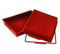 silikomart | SFT300 RECTANGULAR Molde de silicona para tartas, antiadherente, Pack de 1 Molde para tartas con anillo de seguridad, 280 x 220 mm, h 40 mm, Volumen 2,25 l, Made in Italy