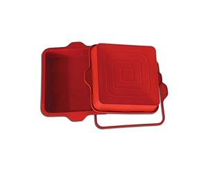 SILIKOMART - SFT306 Cuadrado - Molde de Silicona Cuadrado, Color Terracota 228 x 228 H 50 mm