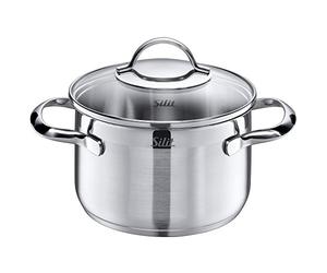 Silit "Achat - Cacerola Alta con Tapa, Plata, 16 cm